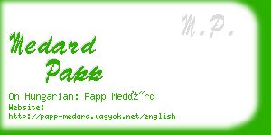 medard papp business card